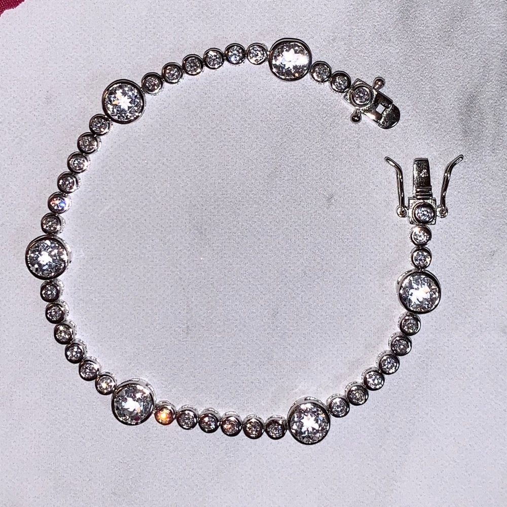 NEW Sterling Silver Cubic Zirconia Tennis Bracelet